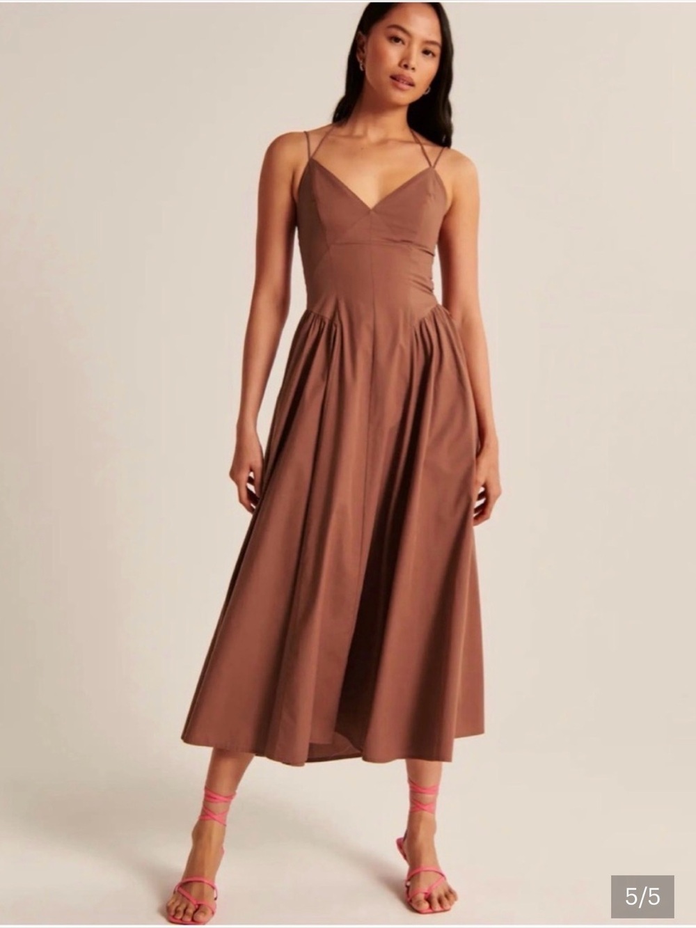 Brown Abercrombie Midi Dress